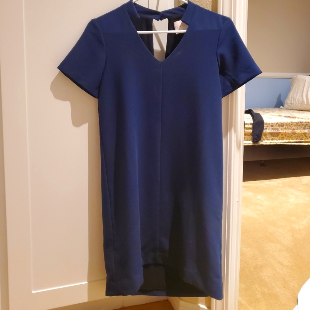 Charles Henry navy blue mid dress